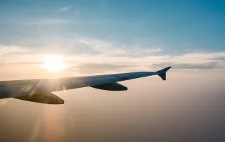 Business traveler booking corporate flight in Oman